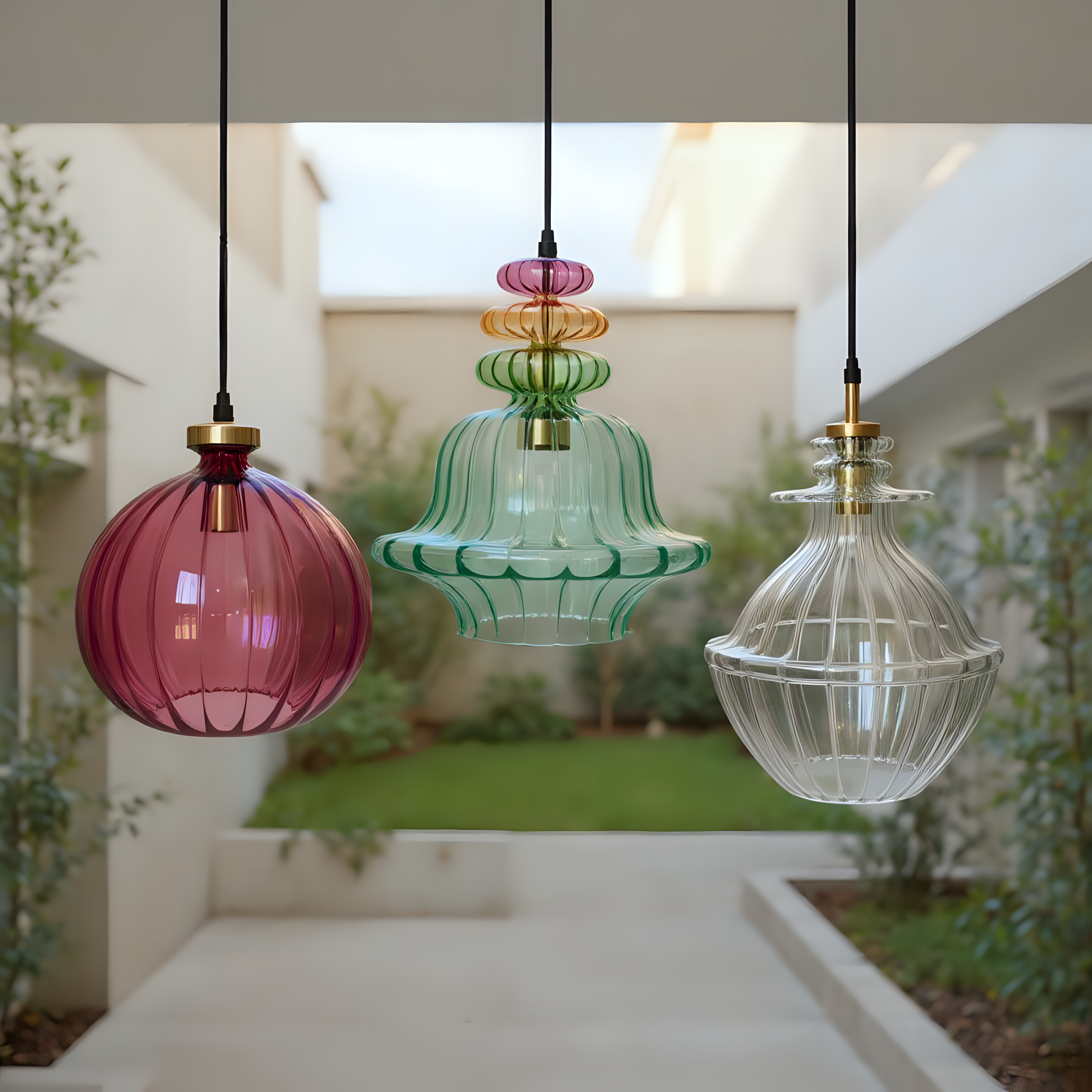 Hand Blown Glass Pendant Light